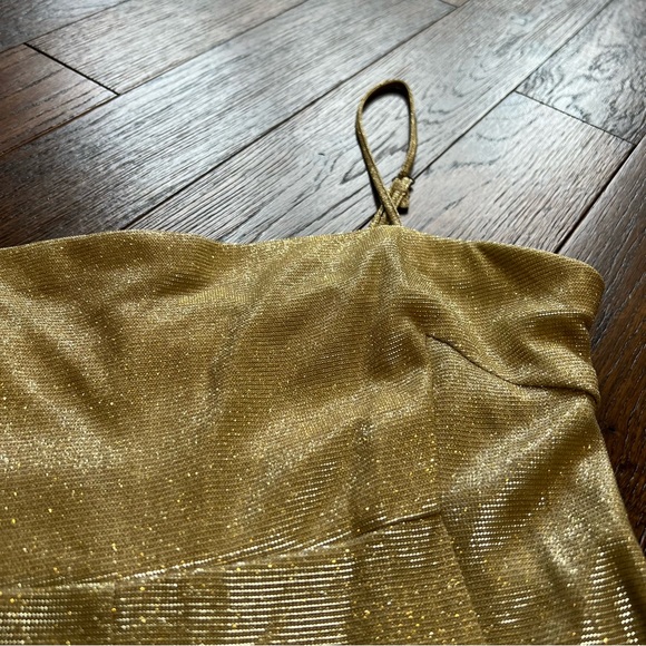 Gold Sparkle Mini Dress - Picture 2 of 5